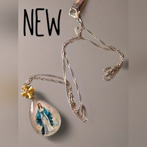 #0935 Mary religious Necklace jewelery NEW